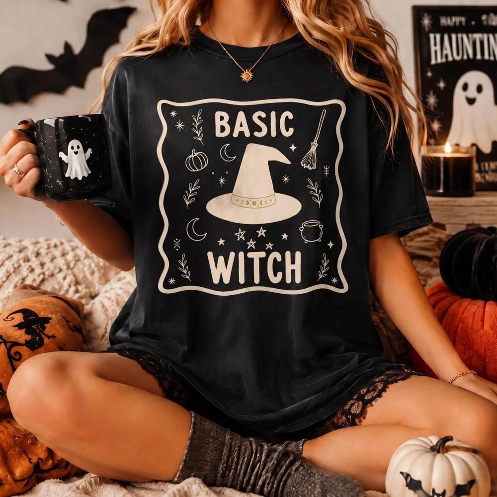 Basic Witch Shirt, Halloween Witch T-Shirt, S Halloween Tee, Cute Spooky
